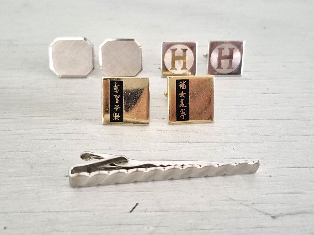 Vintage Cuff Links and Tie Bar Lot
